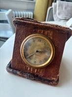 Antiek Reiswekker in Lederen Etui alligator, Overige merken, Overige materialen, Zakhorloge, 1900 tot 1930