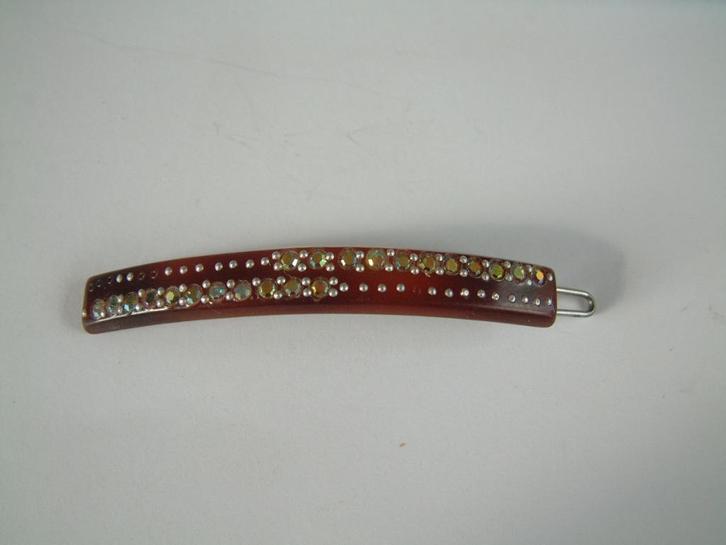 antieke haarspeld nr. 3 met aurora borealis strass, Verzamelen, Overige Verzamelen, Ophalen of Verzenden