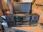 Vintage Philips radio dubbel cassette speler uit jaren 80, Ophalen of Verzenden, Gebruikt