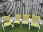 Tuinstoelen aluminium 4 stuks stapelbaar, Tuin en Terras, Ophalen, Gebruikt, Aluminium, Stapelbaar