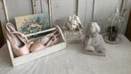 Brocante bestekbakje - spitzen - schilderijtje -  beeldjes, Ophalen of Verzenden