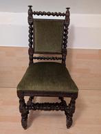 Antieke Stoel met Groen Velours Bekleding, Antiek en Kunst, Ophalen of Verzenden