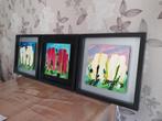 Ad van Hassel witte en rode tulpen ( zwevend ingelijst ), Antiek en Kunst, Ophalen of Verzenden