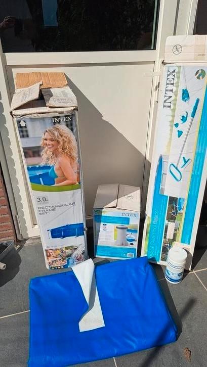 Compleet Intex zwembad (incl pomp, chloor etc), Tuin en Terras, Zwembaden, Gebruikt, Opzetzwembad, Minder dan 80 cm, 200 tot 300 cm
