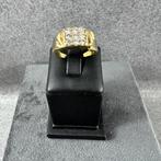 Gouden Ring | 18k* | 5,9g | carré van 9 briljanten | 392860