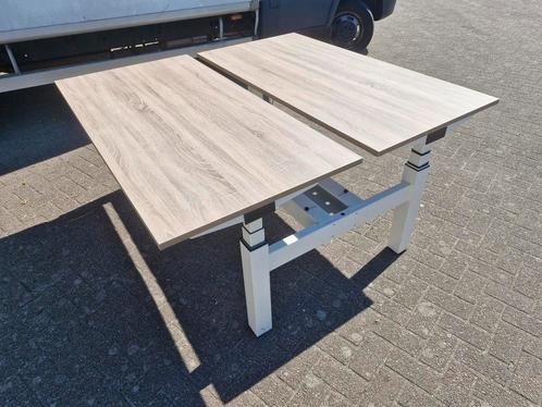 Gispen zit-sta elektrisch duo bureau met nieuwe bladen ( 4x, Huis en Inrichting, Bureaus, Zo goed als nieuw, Elektrisch, Ophalen of Verzenden