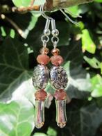 Oorbellen Sandy kristalglas facet-kralen verzilverd, Sieraden, Tassen en Uiterlijk, Oorbellen, Hangers, Nieuw, Oranje, Zilver