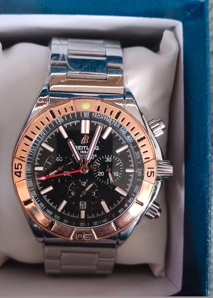 Navitimer Chronomat Heren Horloge Gouden Rand, Nieuw in Doos, Sieraden, Tassen en Uiterlijk, Horloges | Heren, Nieuw, Polshorloge