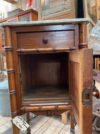 Faux bamboe Kastje Frans vintage nachtkastje, Ophalen