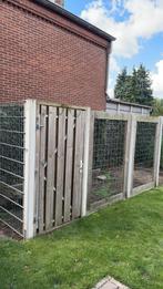 Gaas schermen en poort totaal 400cm, Tuin en Terras, Tuinhekken en Hekwerk, Ophalen, Met poort, Gebruikt, Gaashekwerk
