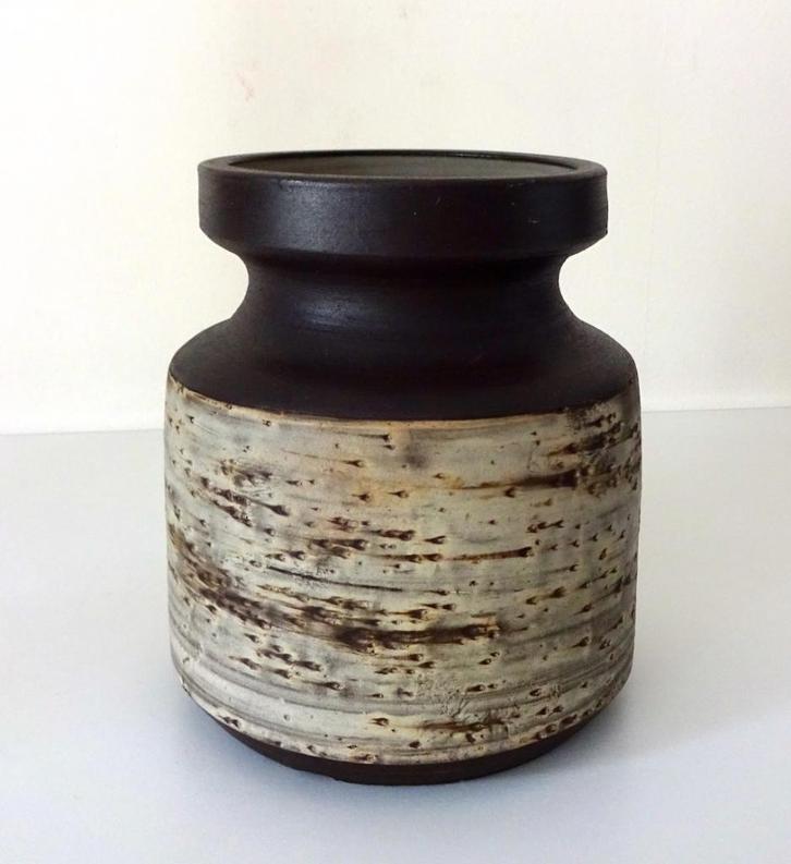 Keramiek vaas beige bruin donkerbruin Ravelli 6692-k, Antiek en Kunst, Antiek | Keramiek en Aardewerk, Ophalen of Verzenden