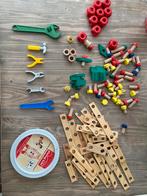 Ton met houten bouw speelgoed, Ophalen of Verzenden, Gebruikt, Overige typen