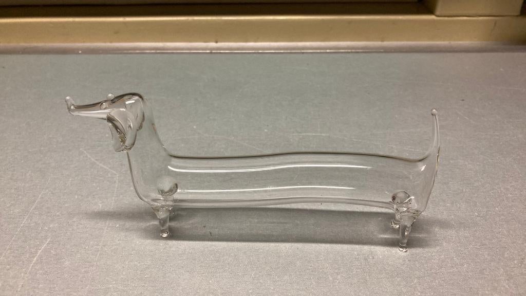 Teckel Glas Helder 14 cm. zgan, Verzenden