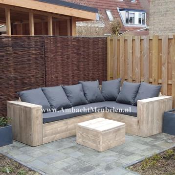 Steigerhout Hoekbank LOUNGE Banken Tuinbanken SHOWROOM OPEN beschikbaar voor biedingen