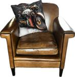 Fauteuil schapenleer art deco chesterfield, Huis en Inrichting, Fauteuils, Ophalen, Zo goed als nieuw, 75 tot 100 cm, Engels