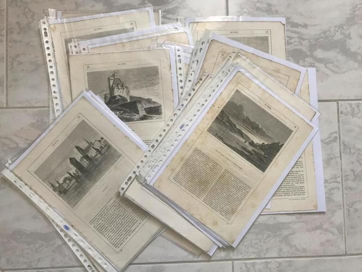 33 gravures Duitse steden, uit "Le Rhin", Victor Hugo, 1842., Antiek en Kunst, Kunst | Etsen en Gravures, Ophalen of Verzenden