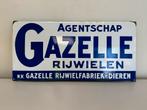 Gazelle Rijwielen emaille reclamebord, Reclamebord, Gebruikt, Ophalen of Verzenden