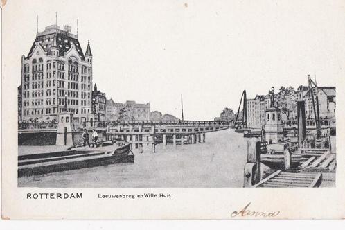 rotterdam 2 x  wijnhaven/leeuwenbrug witte huis ca 1920-1950, Verzamelen, Ansichtkaarten | Nederland, Noord-Holland, Voor 1920