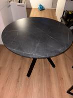 MARIEDAMM Tafel, zwart marmerpatroon,, Huis en Inrichting, Tafels | Eettafels, Gebruikt, 100 tot 150 cm, Rond, Ophalen of Verzenden