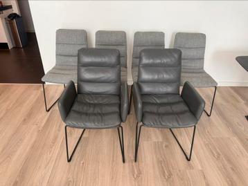 Enzo Luca Eetkamerstoelen  4x Stof + 2x Leder met Armleuning beschikbaar voor biedingen