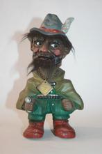 Vintage Heico Rubberen Bobble Head Jager Troll West Germany, Gebruikt, Ophalen of Verzenden