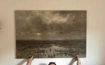 Prachtig kanvas – Landschap met vogels – 100x150 cm beschikbaar voor biedingen