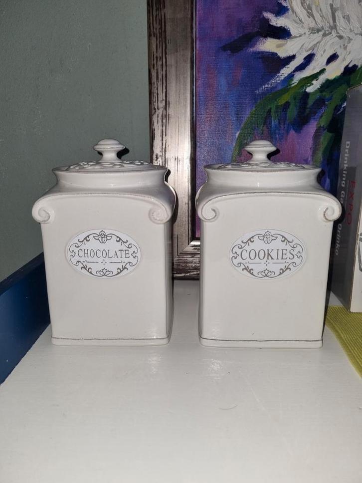 J-line jolipina opbergpotten keramiek aardewerk, Huis en Inrichting, Woonaccessoires | Overige, Zo goed als nieuw, Ophalen of Verzenden