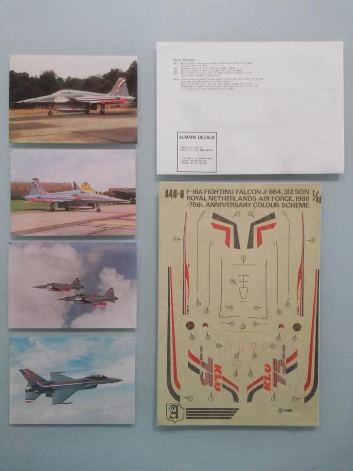 Almark Decals F-16A 1/48, Hobby en Vrije tijd, Modelbouw | Vliegtuigen en Helikopters, Zo goed als nieuw, Groter dan 1:72, Overige merken