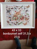 Geborduurd schilderij,  insecten, Minder dan 50 cm, Ophalen of Verzenden, Zo goed als nieuw, Schilderij