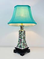 Vintage Chinees porselein lamp paarse bloemen Efas, Ophalen of Verzenden, Zo goed als nieuw, Hout, Minder dan 50 cm