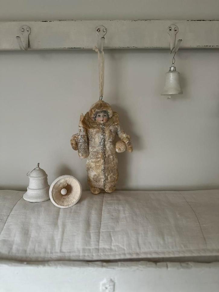 Wattenpopje kerstmannetje kaars krans kerstboom oud vintage, Antiek en Kunst, Curiosa en Brocante, Ophalen of Verzenden