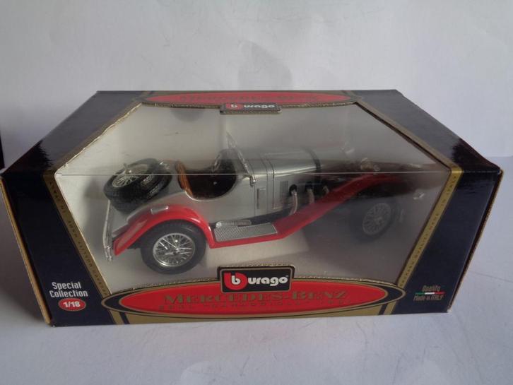 Bburago Mercedes Benz SSKL Caracciola 1931 in Doos. 1/18, Hobby en Vrije tijd, Modelauto's | 1:18, Zo goed als nieuw, Auto, Bburago