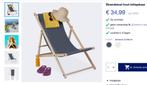 Inklapbare houten strandstoel antraciet, Tuin en Terras, Ophalen, Nieuw, Hout, Inklapbaar