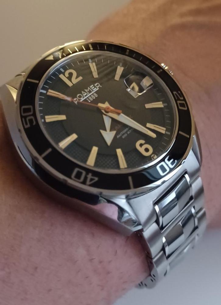roamer searock automatic diver, Sieraden, Tassen en Uiterlijk, Horloges | Heren, Zo goed als nieuw, Overige merken, Staal, Ophalen