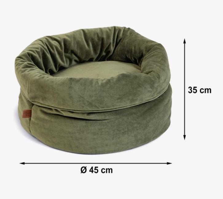 Designed by Lotte Fluco Kattenmand – Fluweel Groen, Dieren en Toebehoren, Kattenmanden, Zo goed als nieuw, Ophalen of Verzenden