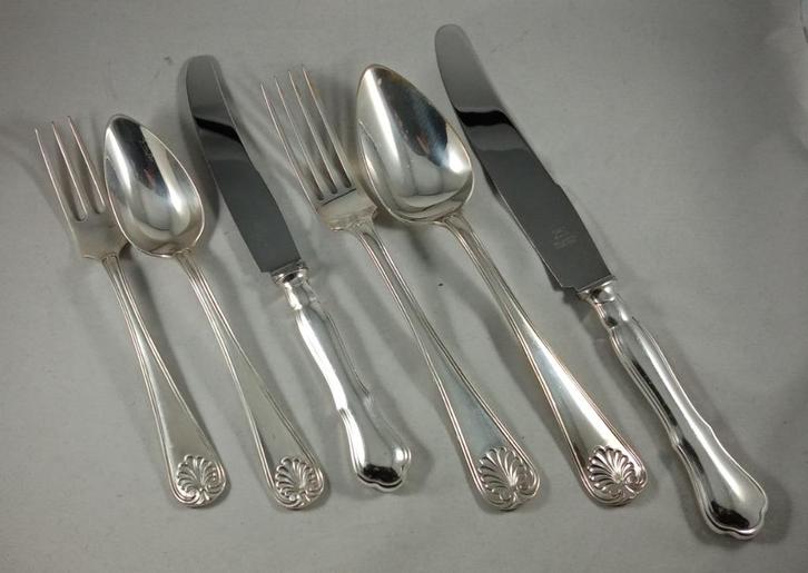 12 persoons 90-delig massief zilveren bestek, Antiek en Kunst, Antiek | Bestek, Ophalen of Verzenden