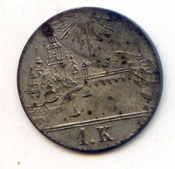 Frankfurt 1 Kreuzer 1839 Schepen / Stadsgezicht  beschikbaar voor biedingen