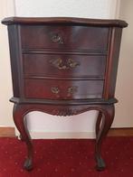 Antiek wortelnoten kastje met 3 lades, Ophalen of Verzenden