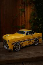 Vintage geel taxi bewaarblik – retro decoratie & opslag, Ophalen of Verzenden, Nieuw, Overige