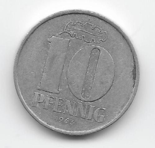 DDR 10 pfennig 1963 KM# 10, Postzegels en Munten, Munten | Europa | Niet-Euromunten, Losse munt, Duitsland, Verzenden