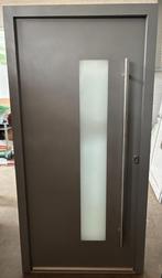 Aluminium kunststof voordeur 100 x 202 cm Rechts grijs 9007, Doe-het-zelf en Verbouw, Deuren en Horren, 100 tot 120 cm, Nieuw