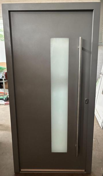 Aluminium kunststof voordeur 100 x 202 cm Rechts grijs 9007 beschikbaar voor biedingen