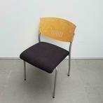 set van 5 Ahrend houten stoelen - zwarte stof, Ophalen of Verzenden, Zwart, Stof