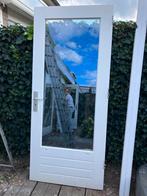 Hardhouten deur, Doe-het-zelf en Verbouw, Deuren en Horren, 80 tot 100 cm, Ophalen of Verzenden, 200 tot 215 cm, Glas