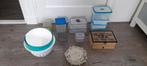 Kunstof/plastic bakjes, kommen, theedoos en siliconen deksel, Ophalen of Verzenden, Gebruikt