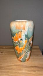 Mooie groen oranje vaas, geolied, Antiek en Kunst, Antiek | Vazen, Ophalen