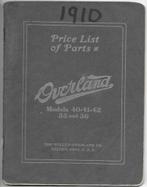 Overland parts list 40 41 42 55 56 (1910), Ophalen of Verzenden