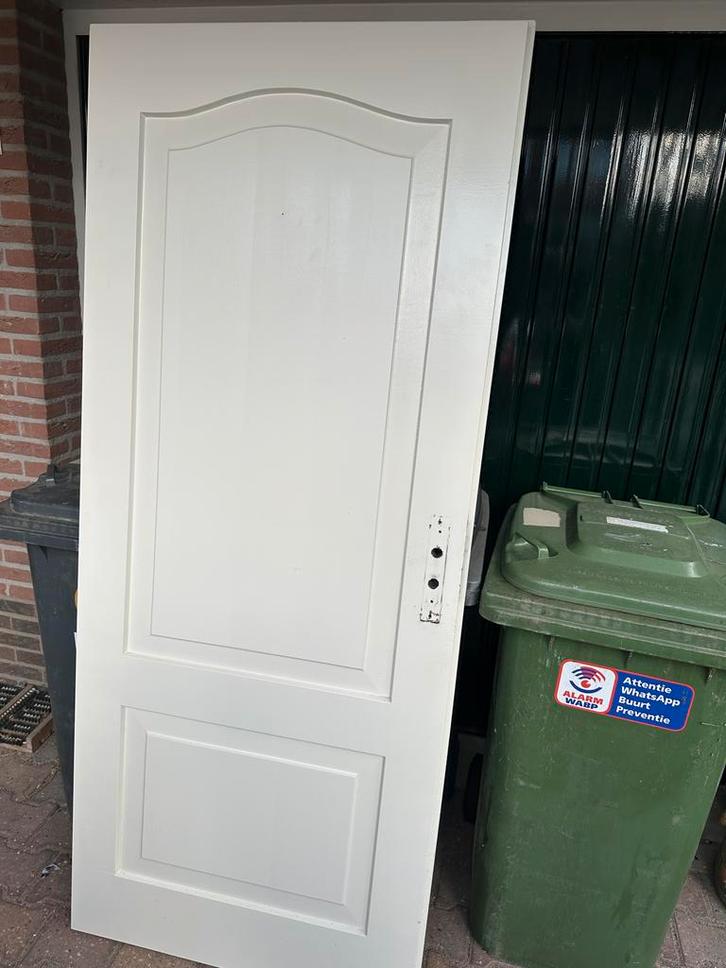 Witte Hoogglans Boerderij WC Deur - Rechtsdraaiend, Doe-het-zelf en Verbouw, Deuren en Horren, Gebruikt, Binnendeur, 200 tot 215 cm