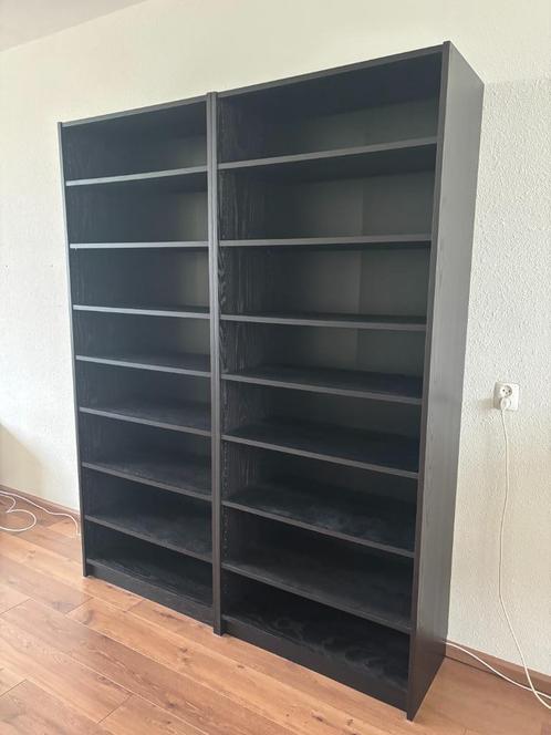 2x kast IKEA Billy + extra planken (zwart eikenpatroon), Huis en Inrichting, Kasten | Kledingkasten, Zo goed als nieuw, 200 cm of meer