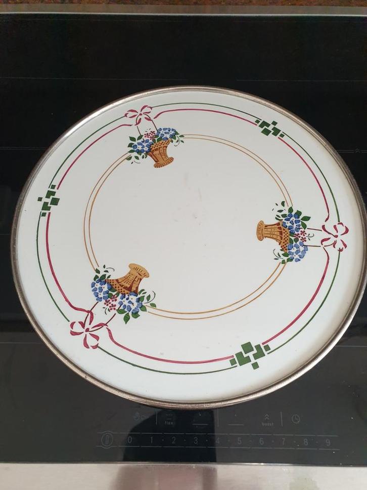 Porseleinen Serveerblad / Dienblad met bloemmotief, Antiek en Kunst, Antiek | Porselein, Ophalen of Verzenden